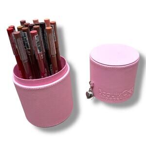 Beauty Creations NIB 16 Piece Assorted Wooden Color Lip Liner Pencils with Case